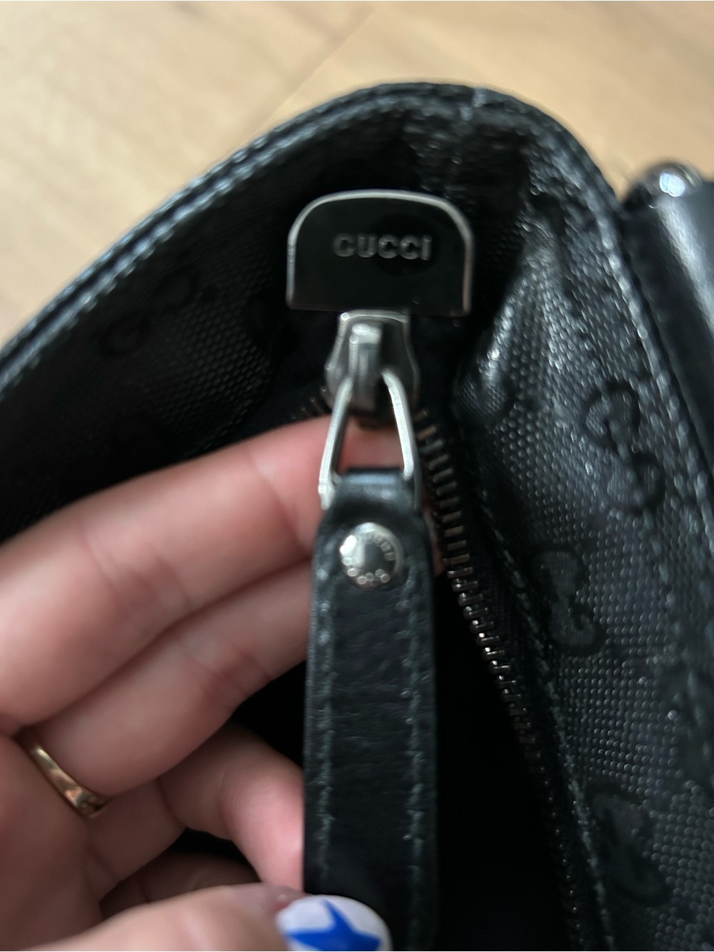 Gucci Black GG Monogram Messenger Bag - Picture 5 of 8